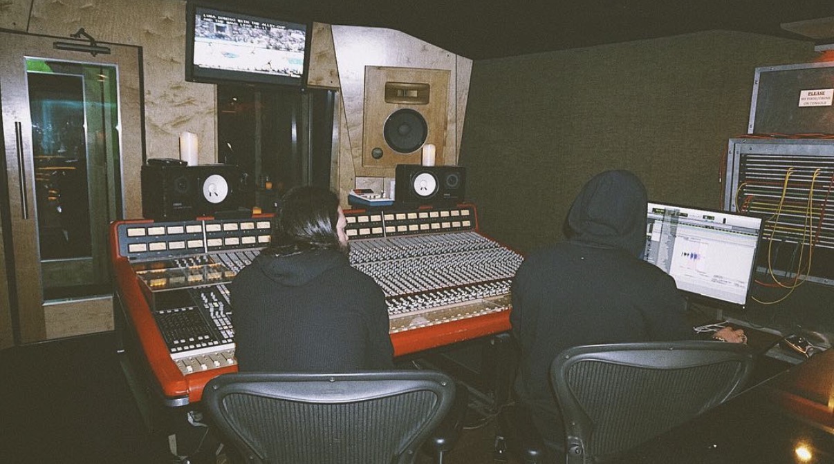 Studio control room at the desk